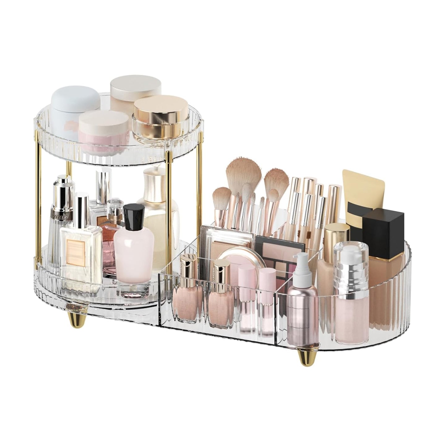 Makeup Organizer Countertop for Vanity, Rotating Perfume Tray