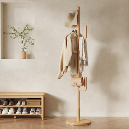 Solid Wood Cactus Coat Rack