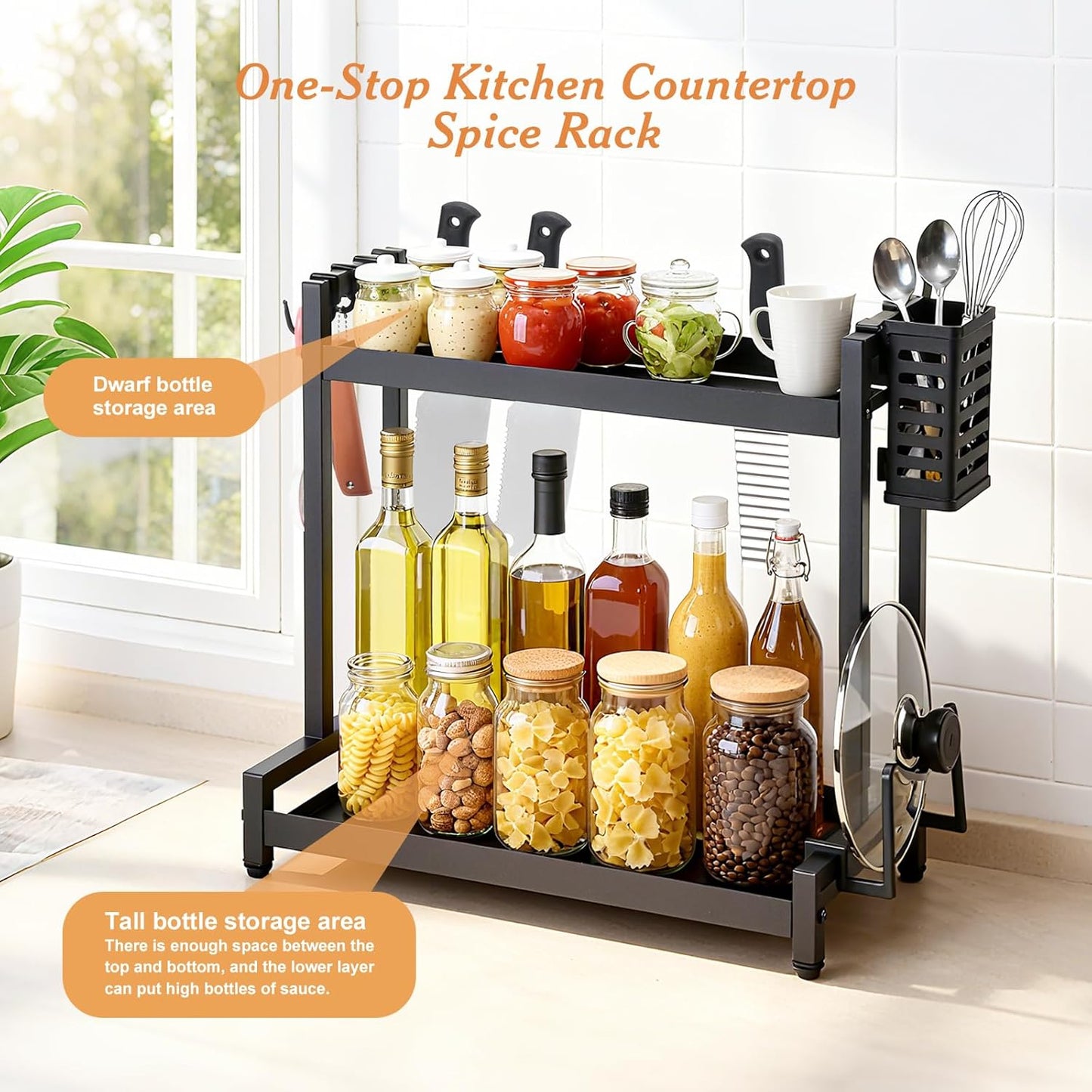 Countertop Spice Rack Organizer 2-Tier Seasoning Organizer