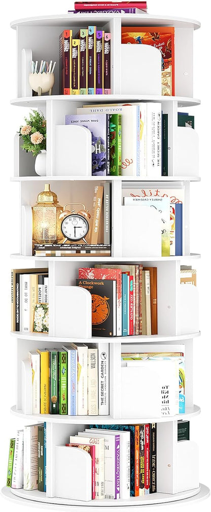 Rotating Bookshelf, 360 Display Spinning Bookcase Storage Rack