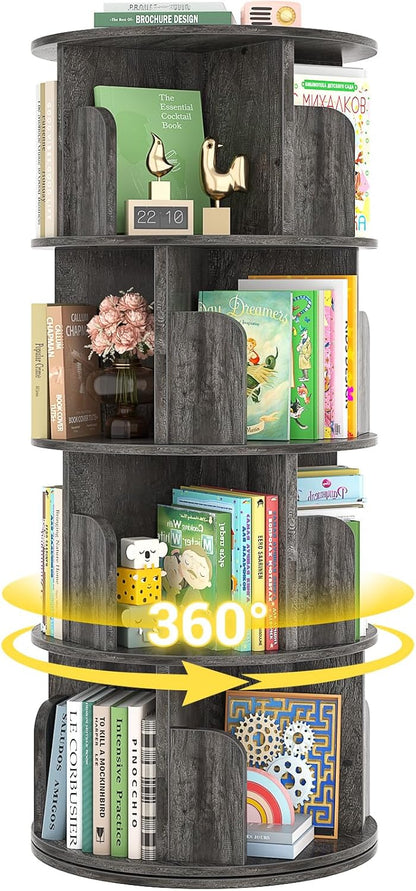 Rotating Bookshelf, 360 Display Spinning Bookcase Storage Rack