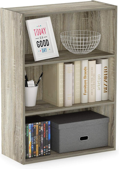 Book Shelf 3-Tier Bookshelf Storage Shelves Bookcase
