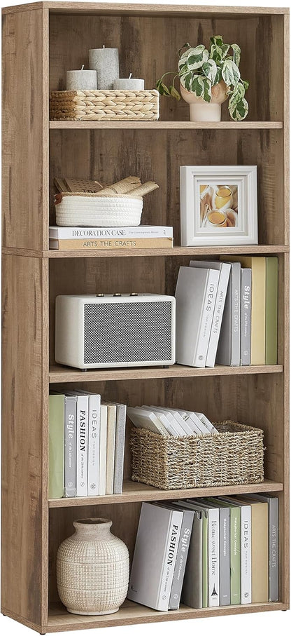 Bookshelf 5-Tier Bookcase Open Storage Shelf
