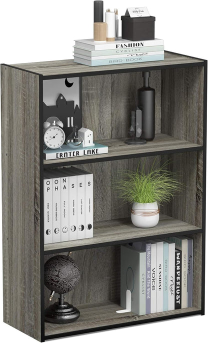 Book Shelf 3-Tier Bookshelf Storage Shelves Bookcase
