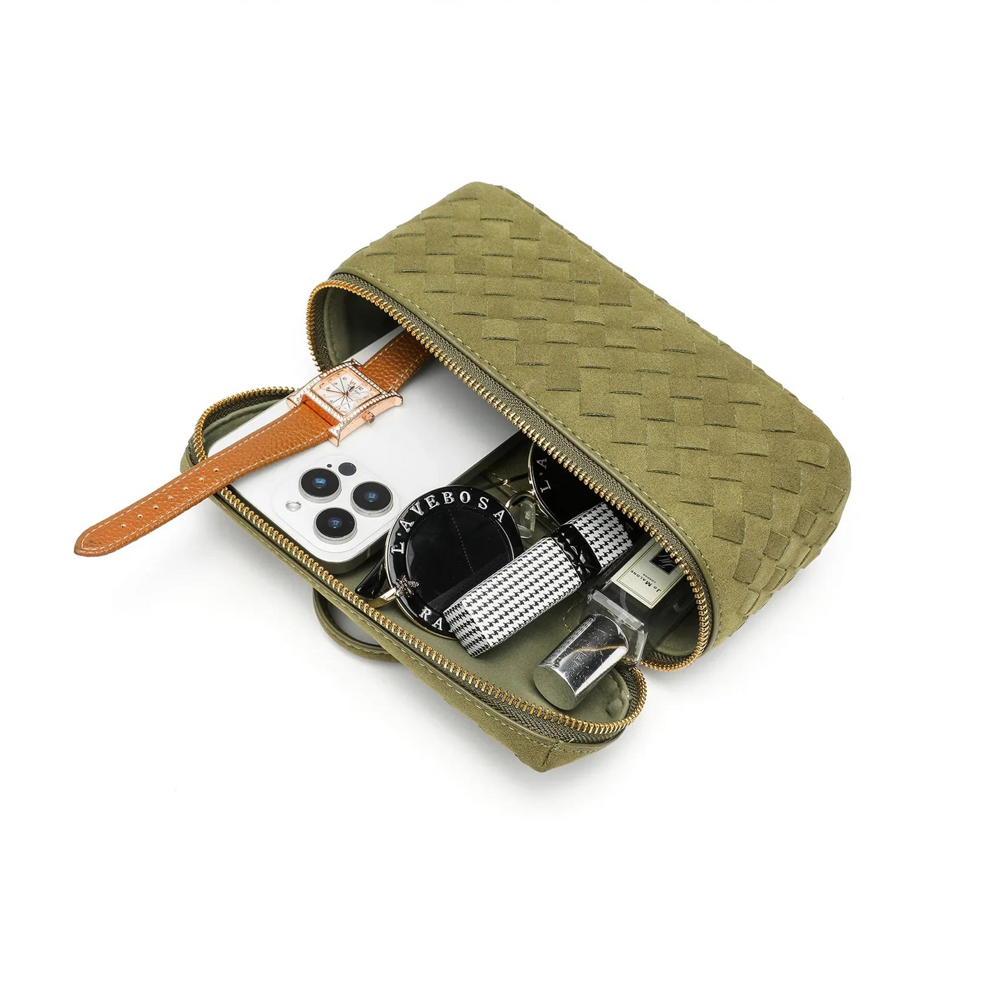 Cross-border Autumn Winter New Vintage Frosted PU Hand-woven Lunch Box Bag Fashionable Shoulder Crossbody Zipper Portable