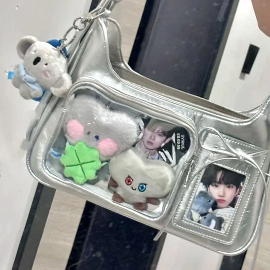 Medium Card Version New Original Home Made Pain Bag Design Food Shoulder Slung Bag with Fur Zipper 2025
