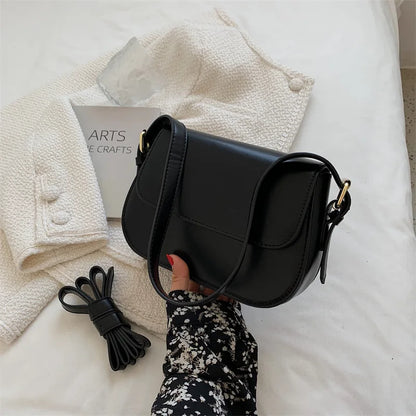 Cross-border Women's Medium PU Shoulder Messenger Bag 2025 New Fashion Elegant Simple Retro Square Design