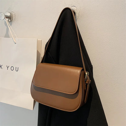 Cross-border Women's Medium PU Shoulder Messenger Bag 2025 New Fashion Elegant Simple Retro Square Design
